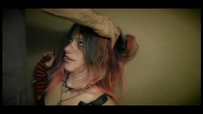 Emo Goth girl deep throats and gets dominated
