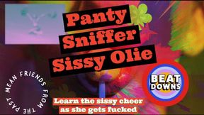 Panty Sniffer Sissy Olie Learns a cheer to use when things get horny and kinky