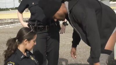 BLACK PATROL - Black Thug Burglar Fucks MILF Police Women For Freedom