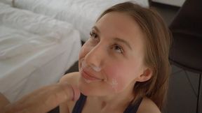 Fucking my friend's wife doggystyle and cum on her face!