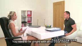 Sexy blonde aganet bangs stud in casting