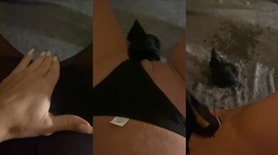 Black tights stuffed with my squirt before sending them to my biggest fan