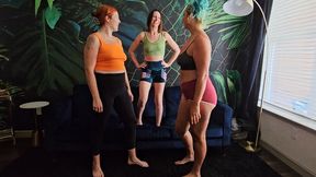 I am TINY Next to these Gorgeous Giantesses! HD Size compare, lift & carry, barefeet, size 6, size11, size 12 ft Maven Keys, Giantess Cleo, Katherine Green