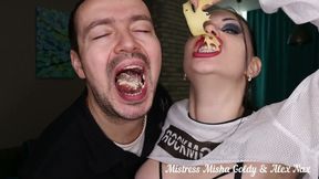 Couple of Giants Making You Cum and Eating You Shrunken Between Cheese Slices