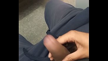 Quick jerk off in french subway