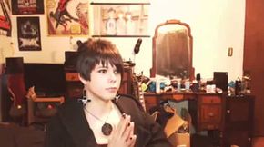 Short-Haired Crossdresser Cutie on Webcam