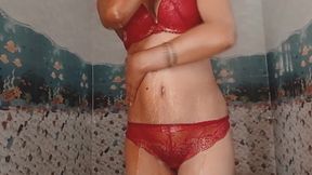 My New Bra and Panties, Bathing Priya Bhabhi Does Nude Show