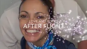 Flight attendant gets fucked after a long flight and begs for a big load