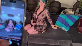 Busty Blue-haired Butterball Mimi Flowers Sucks BWC & Gets Fucked Hard From Behind At Casting Curvy