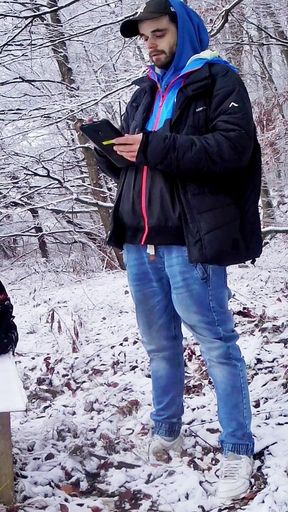 Masturbate in Outdoor in Winter