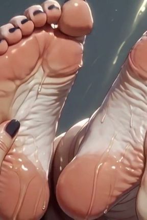 SSBBW Oil Foot Massage Close up - Big Beautiful Feet &amp; Toes