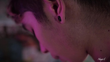 Handsfree cumshot from anal. Fucking Axel Rave sweet twink ass hard until he cums handsfree from riding my big cock. I then cover his face in cum and make him swallow it