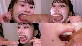 Mino ri Mashiro - A cute girl bites a man's finger with all her might while exposing her back teeth with a hook at the corner of her mouth - 1080p