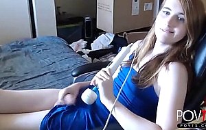 Cute redhead femboy jerks big dick