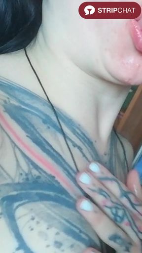 Amateur Homemade Couple Sex Tattooed Brunette Big Natural Tits Throat Fuck Sloppy Blowjob Deepthroat Webcam - RussNocturnal