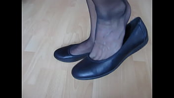 black ballet flats and nylons - shoeplay by Isabelle-Sandrine