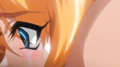 Part 2: Taimanin's bizarre BDSM cartoon - bound busty babe gets fucked by two cocks