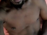 Pierced cock in need of a helping hand.