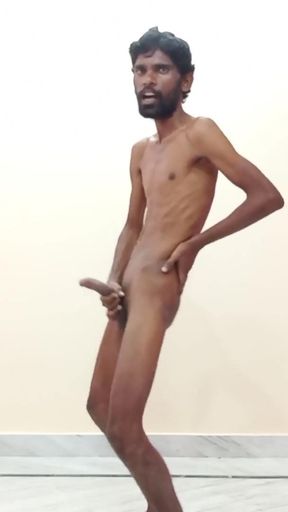 Rajesh masturbating dick, spanking, moaning, slapping, showing ass, butt, asshole and cumming in the glass   Clip 1