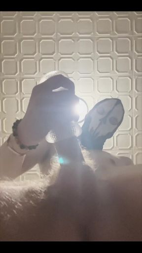 7 Inch (18cm) Hot Cock Owned by a Masked Slim Twink. Flashlight Intense Masturbation, Moaning. Full Video