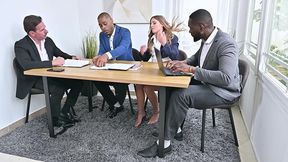 flustered office slut eveline dellai seduces her colleagues into an interracial dp orgy gp3359 dry version