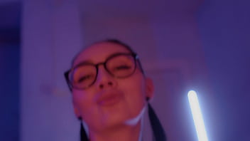Lewd lady pegging her guy&#039_s and gets cum.