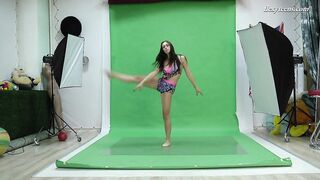 Gigantic jugs dark hair flexible hot Nicol Smith