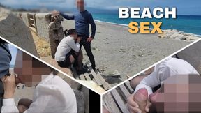 Dick Flash! Risky Blowjob on Beach: Stocking Teacher and Student Almost Caught! - MissCreamy