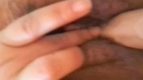 Fucking my hairy pussy with a big dildo