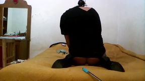 Joselynne Crossdresser High Heels And Lingerie Using Anal Toys Buttplug Dildo And Big Dildo Part Six