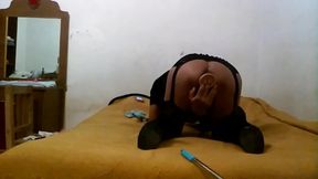 Joselynne Crossdresser High Heels And Lingerie Using Anal Toys Buttplug Dildo And Big Dildo Part Six