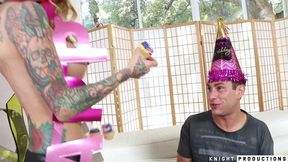 sarah jessie gives brad birthday surprise sex