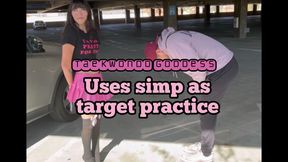 Taekwondo goddess uses simp as target practice