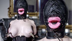 PEGGED AND PINNED FACIAL BONDAGE SUFFERING