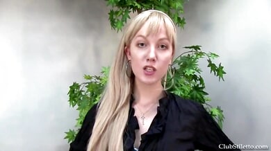Strict blonde boss uses her employee's face as a footrest during office domination