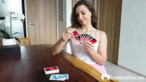 Lost the Card Bet &mdash;  Now She Gets Fucked Hard on Sofa
