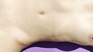 Alice is cool off on the Beach with a Plug into her Booty and then having Fun with her Favorite Sex Toy