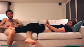 Massaging And Jerking Off Together