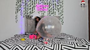 Pop the bomb with a 40-inch glass balloon filled with balloons