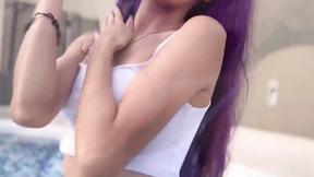 ”#ginger #slim #pool #whitetshirt #swimming #cooldown #sensual”