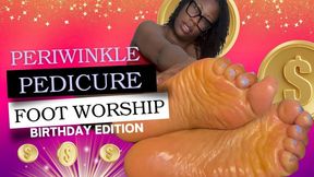 A Perfect Periwinkle Pedicure (Foot Worship Birthday Edition)