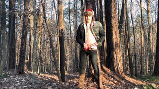 nineteen yr elder Jesse Gold masturbates off in the forest in cowboy shoes, jeans, and flannel