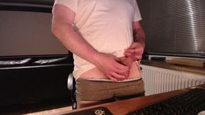 Just taking my pants off and showing off my pierced cock :)