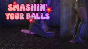 Smashing Your Balls in Platform Knee High Boots (Close Double Version) - TamyStarly - Cock Balls Crush Trample, Shoejob, Bootjob, CBT, Ballbusting, Trampling, Stomping