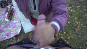 Stepmom loves to suck my cock in nature