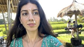 Katty West In Public Cumwalk In Cafe , Eating Pasta Carbonara With Sperm On Face
