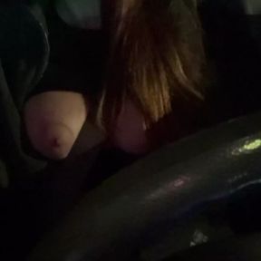 Sexy Car Ride with Artemisia Love Flashing her big tits for the camera