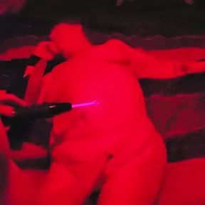 Our new violet wand on my bound wife