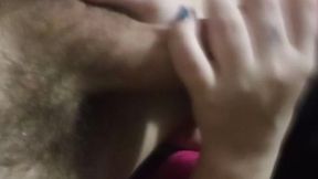 Quickie, jerks my thick veiny cock, sucks me till I cum