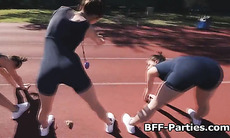 Leaked lesbian foursome sex video